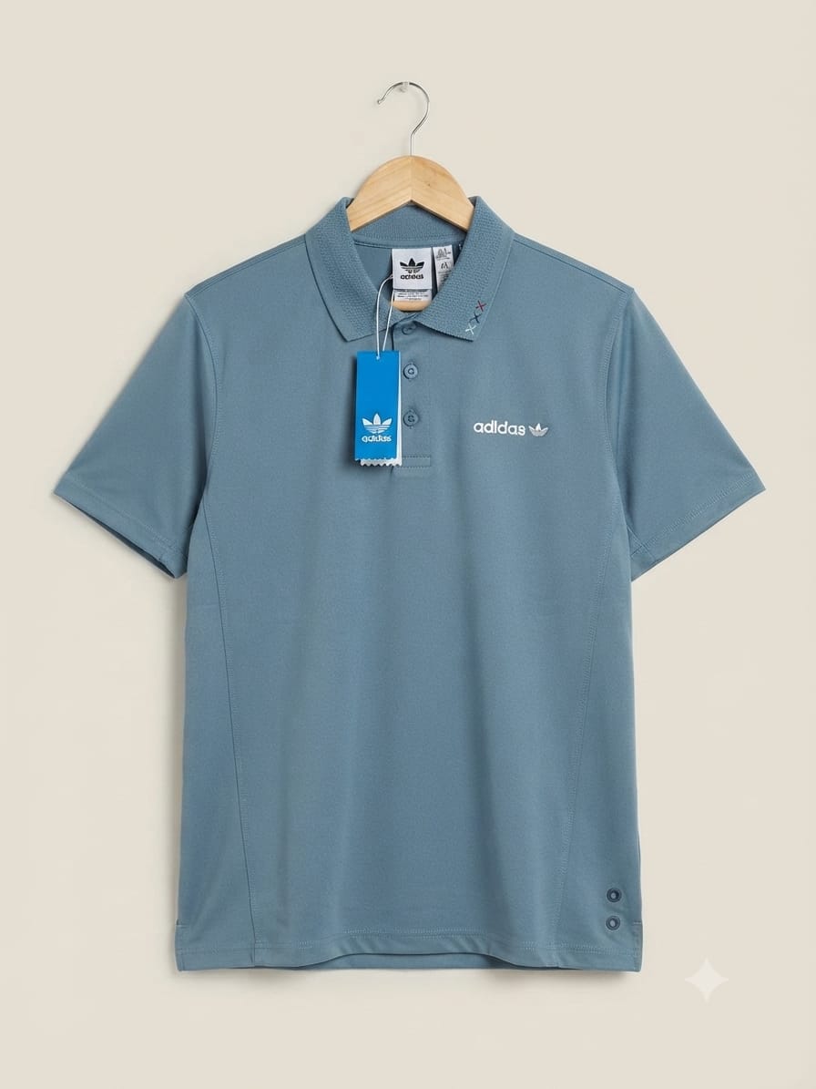 Adidas Premium Polo – Dusty Blue