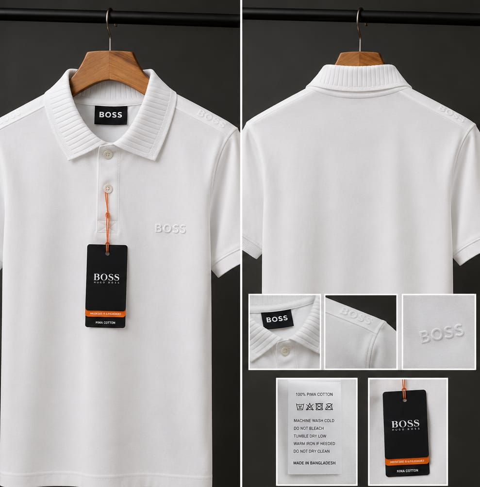 BOSS Premium Polo T-Shirt | White | 250 GSM