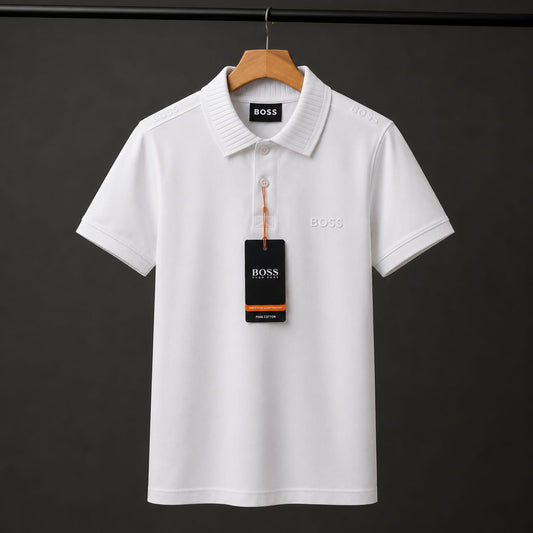 BOSS Premium Polo T-Shirt | White | 250 GSM