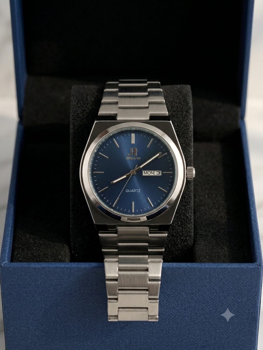 JI BRAND Premium Black Dial Quartz Watch