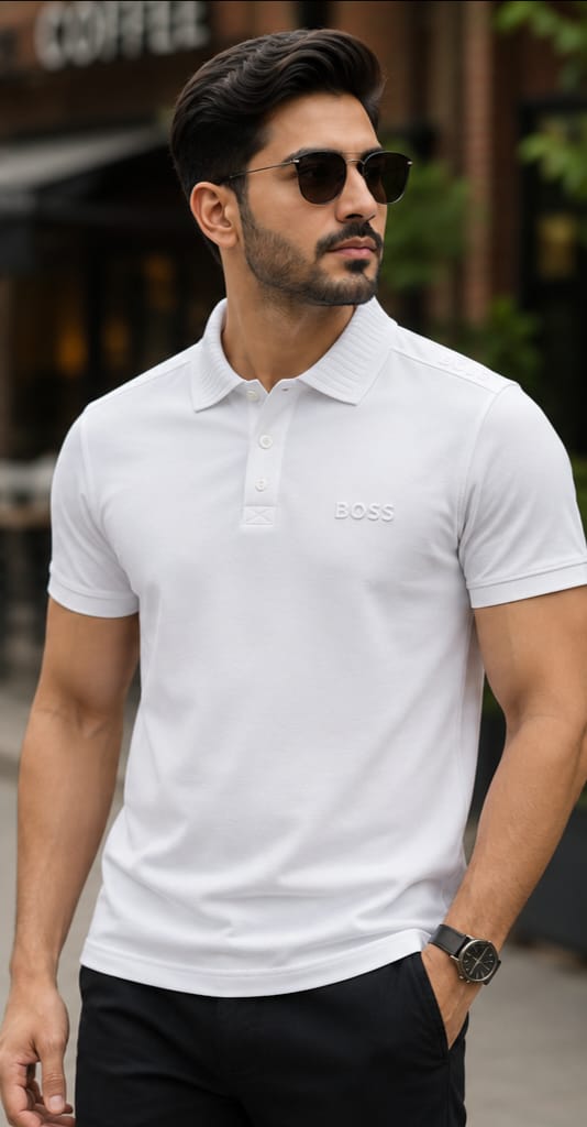 BOSS Premium Polo T-Shirt | White | 250 GSM